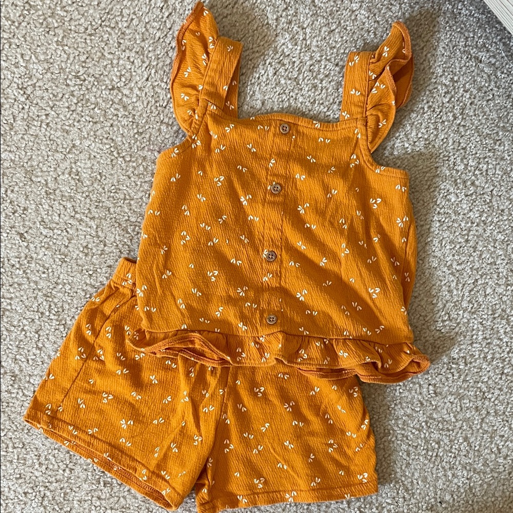 Carter's Orange Floral Kids Matching Set
